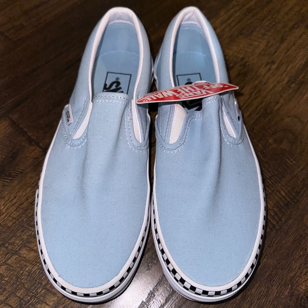 Vans Light Blue Slip-On Sneakers